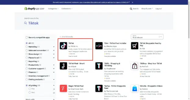 Install the TikTok App on Shopify